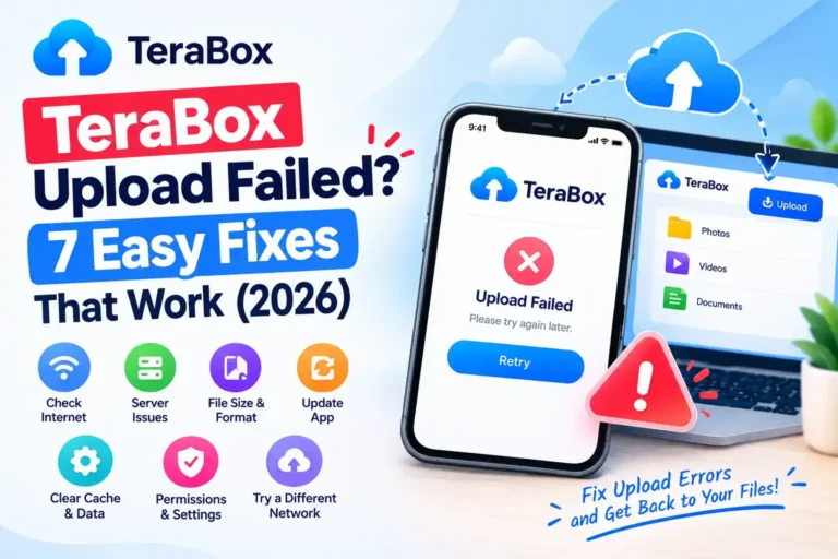 TeraBox Upload Failed? 7 Easy Fixes That Work (2026)